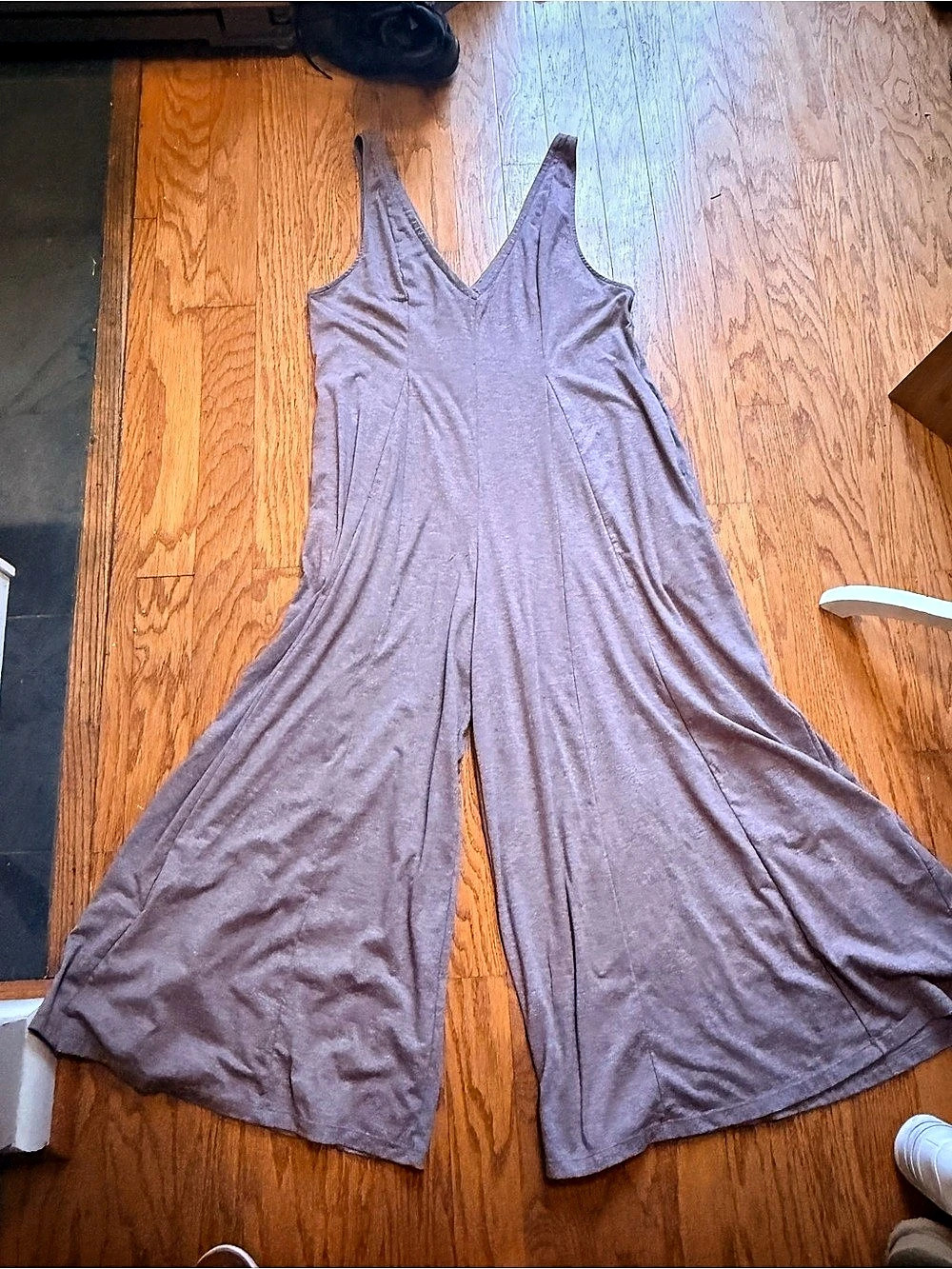 Halara V-Neck Flowy Waffle Casual Jumpsuit Purple Large